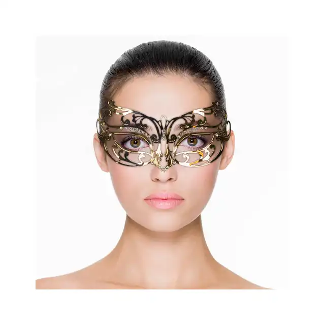 Easy Toys - Metal Open Gold. Metalowa maska z diamencikami.