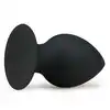 Easy Toys - Round Butt Plug Black M. Wtyczka analna z przyssawką!