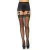 Leg Avenue - Lace Top Rhinestone Mini Bow . Pończochy z białymi kokardkami i kryształkami.