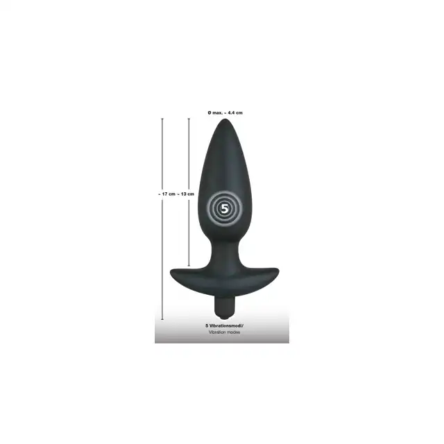 You2Toys - Black Velvet L Vibrating. Wibrujący silikonowy butt plug. 
