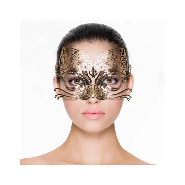Easy Toys - Metal Mask Cat Gold. Ażurowa maska kota w kolorze złotym. 