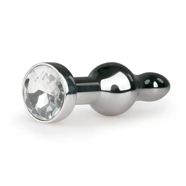 Easy Toys - Metal Butt Plug Double. Profilowana wtyczka z krysztalkiem