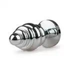 Easy Toys - Metal Butt Plug Ribbed Small:. Mała żebrowana wtyczka z kryształkiem. 