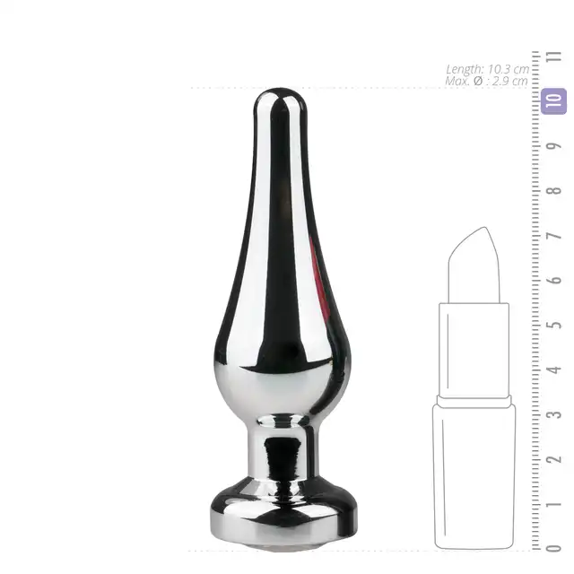 Easy Toys - Metal Butt Plug Small. Metalowa wtyczka analna z kryształkiem