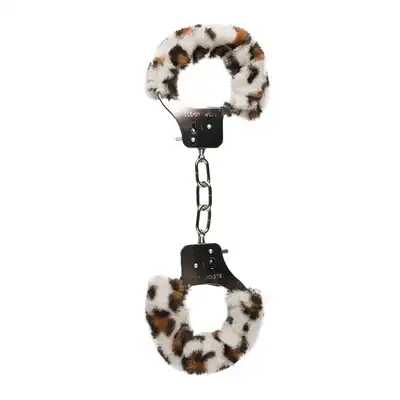 Easy Toys - Furry Handcuffs Leopard Print. Futrzane kajdanki. Lampart.