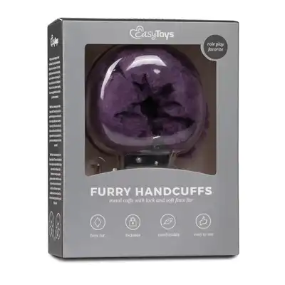 Easy Toys - Furry Handcuffs. Futrzane kajdanki. Fioletowe. 