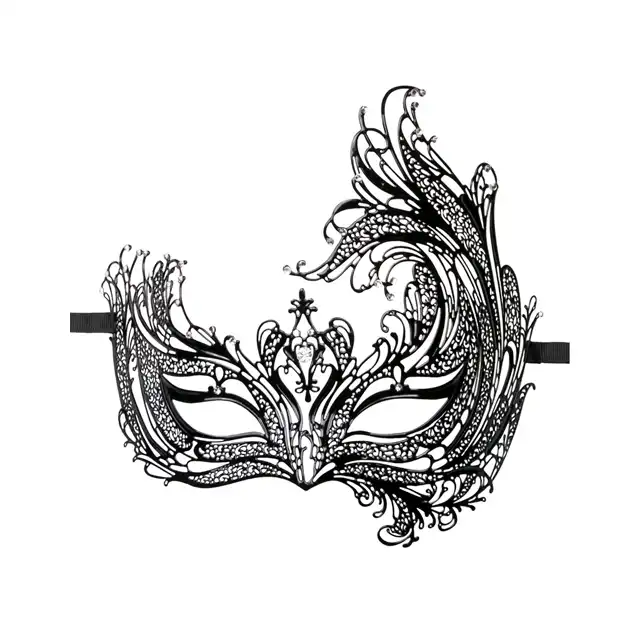 Easy Toys - Metal Mask Asymmetrical Black. Ażurowa asymetryczna maska. 