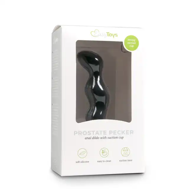 Easy Toys - Prostate Pecker Black. Stymulator prostaty z przyssawką. 