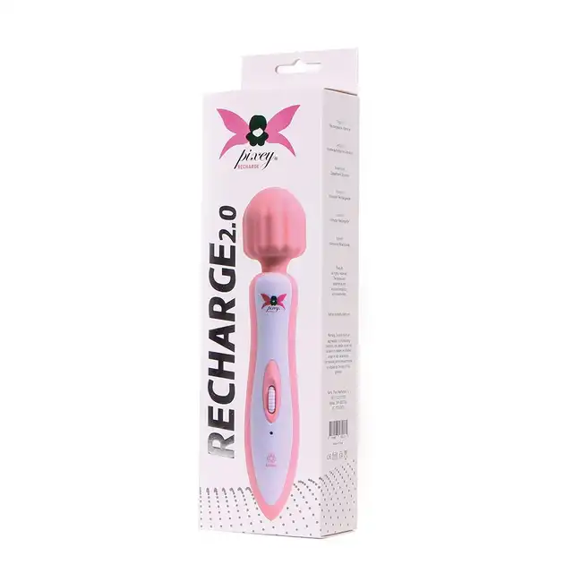 Pixey - Recharge Pink Massage Wand! Bezprzewodowy masażer!