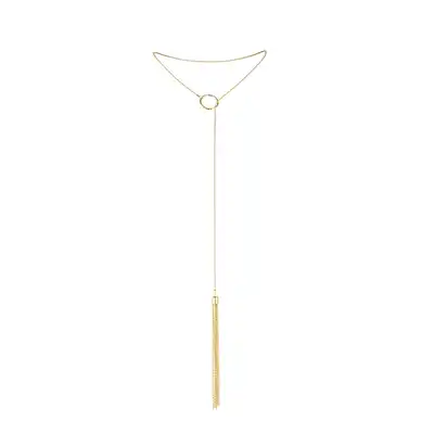 Bijoux Indiscrets - Magnifique Tickler Pendant Gold. Łańcuszki zakończone mini batem!