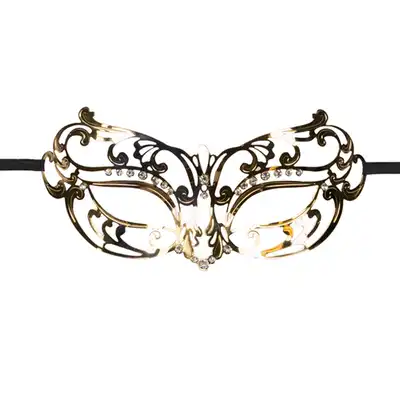 Easy Toys - Metal Open Gold. Metalowa maska z diamencikami.
