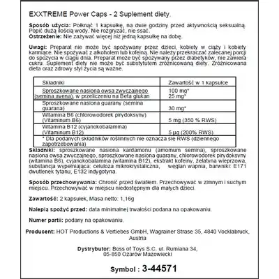 Hot - Exxtreme Power Caps. Tabletki wspomagające poprawę potencji. 