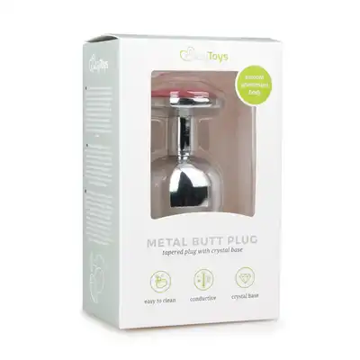 Easy Toys - Metal Butt Plug. Srebrna metalowa wtyczka z kryształkiem