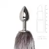 Easy Toys - Fox Tail Plug S. Srebrna wtyczka z lisim ogonem. Rozmiar S.
