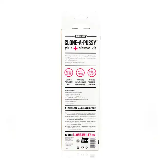 Clone-A-Pussy - Plus Sleeve Kit Pink. Zestaw do klonowania waginy. Stwórz swój własny masturbator za pomocą odlewu! Wygodny kształt i intensywne doznania