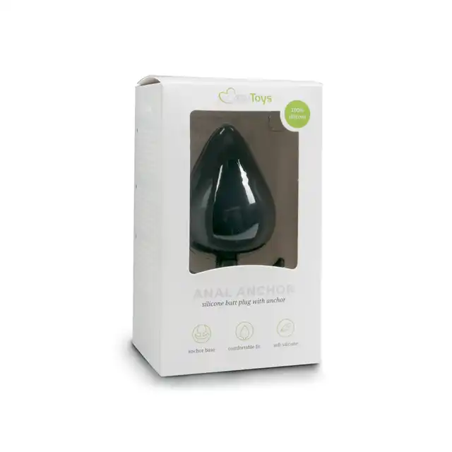 Easy Toys - Anal Anchor Large Black. Wtyczka analna z półokrągłą podstawą!