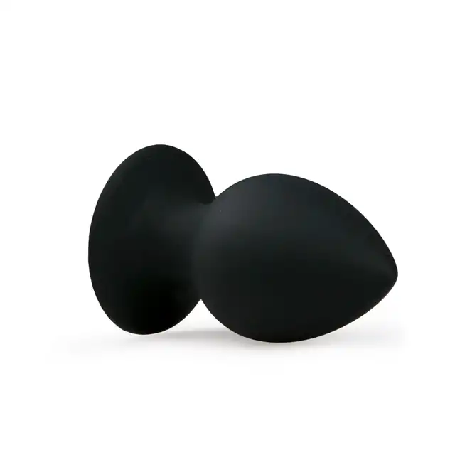 Easy Toys - Round Butt Plug Black M. Wtyczka analna z przyssawką!