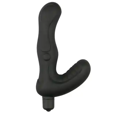 Easy Toys - Bottom Booster. Wibrujący silikonowy masażer prostaty. Czarny. 
