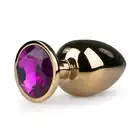 Easy Toys - Metal Butt Plug. Wtyczka analna z fioletowym kryształkiem!