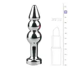 Easy Toys - Metal Butt Plug Triple. Potrójnie profilowana zatyczka z kryształkiem
