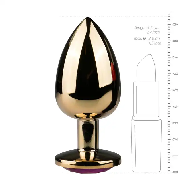 Easy Toys - Metal Butt Plug. Wtyczka analna z fioletowym kryształkiem!