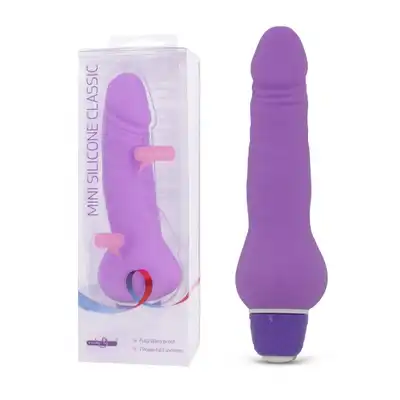 Seven Creations - Mini Silicone Classic Purple. Mały wibrator o fioletowym kolorze. 