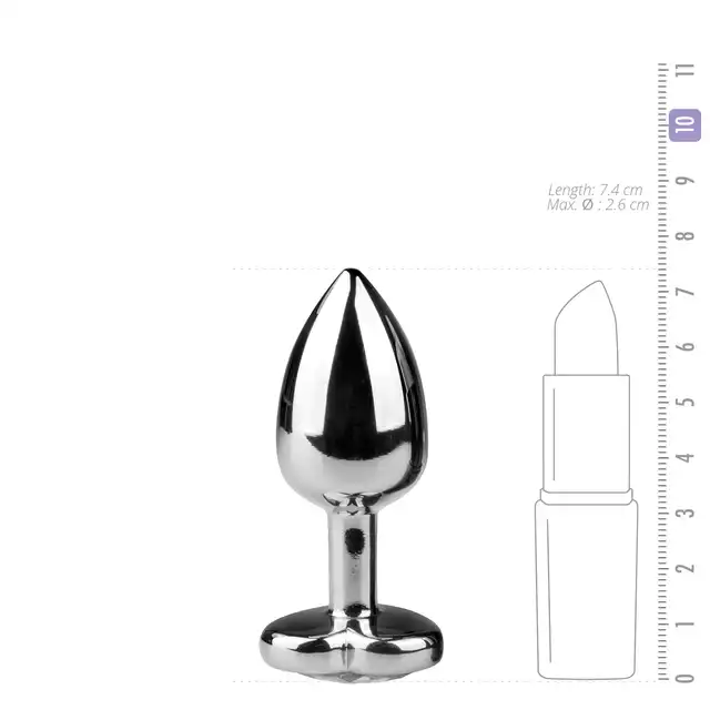  Easy Toys - Metal Butt Plug Heart Crystal. Wtyczka z kryształkiem w kształcie serca. 
