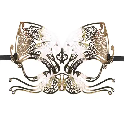 Easy Toys - Metal Mask Cat Gold. Ażurowa maska kota w kolorze złotym. 