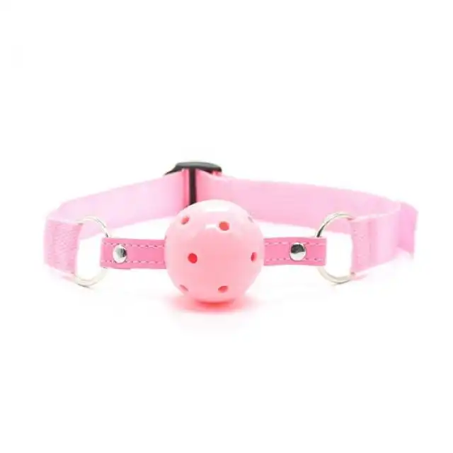 Toyz4Lovers - Ball Gag Pink. Gag z otworami. 