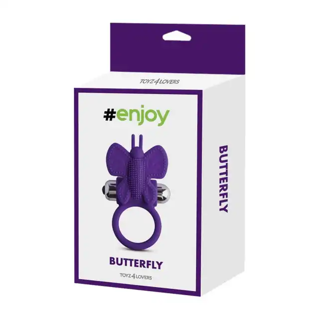 T4L Ring Vibr.Butterfly Purple