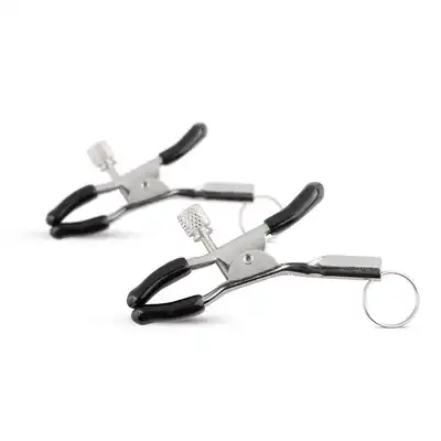 Easy Toys - Metal Nipple Clamps With Ring - Klipsy na sutki z kółkiem do łańcuszka.
