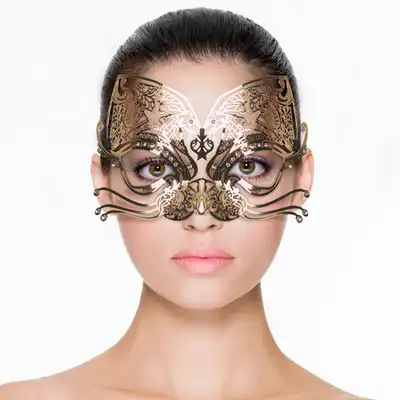 Easy Toys - Metal Mask Cat Gold. Ażurowa maska kota w kolorze złotym. 
