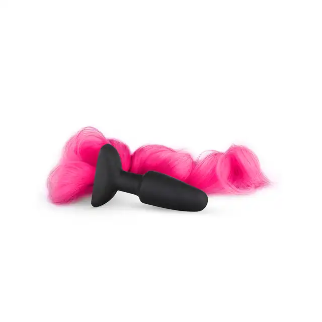 EasyToys - Silicone Butt Plug With Tail - Pink. Piękna różowa kita.