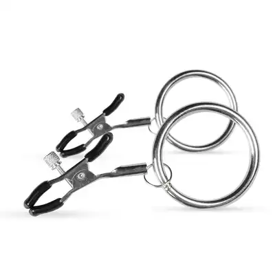 Easy Toys - Nipple Clamps. Klamerki na sutki z metalowymi ringami. 
