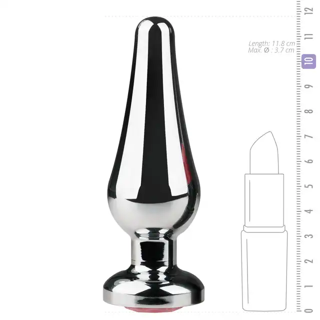 Easy Toys - Metal Butt Plug Pink. Wtyczka z różowym kryształkiem