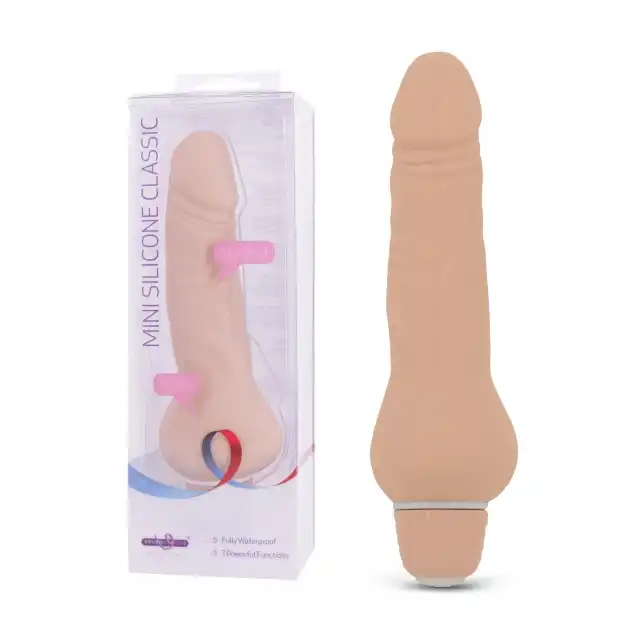 Seven Creations - Mini Silicone Classic Cielisty. Mały silikonowy wibrator. 