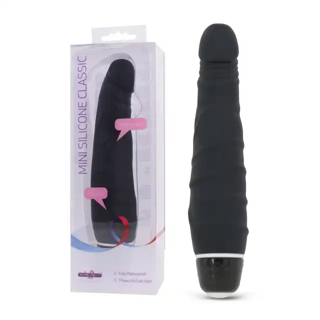 Seven Creations - Mini Silicone Classic Black. Czarny silikonowy wibrator. Mały rozmiar!