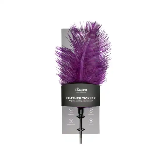 Easy Toys - Feather Tickler Purple XL. Fioletowe delikatne piórko. 