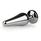 Easy Toys - Metal Butt Plug 11 Sil/Clear. Podłużna wtyczka analna z kryształkiem. 