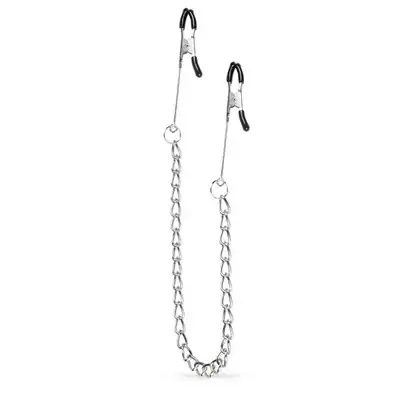 Easy Toys - Long Nipple Clamps With Chain. Klasyczne klamerki na sutki. Niezwykły stymulator może służyć jako biżuteria. 