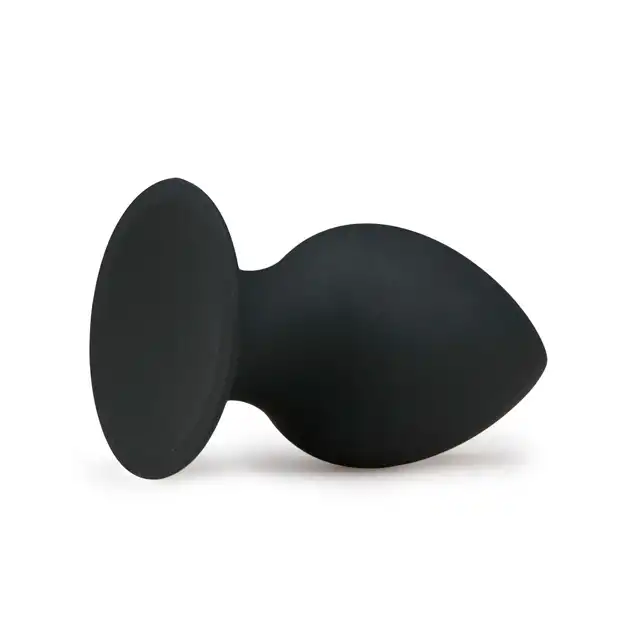 Easy Toys - Round Butt Plug Black M. Wtyczka analna z przyssawką!