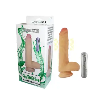 Loveclonex - Achilles Cyberskin.  Realistyczny wibrator z przyssawką. Cyberskóra. 