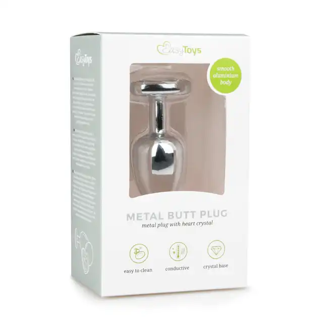  Easy Toys - Metal Butt Plug Heart Crystal. Wtyczka z kryształkiem w kształcie serca. 