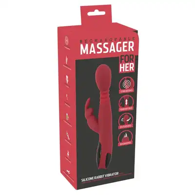 You2Toys - Rechargeable Silicone Rabbit. Wielofunkcyjny podgrzewany wibrator! Rotacyjny i posuwisty ruch!