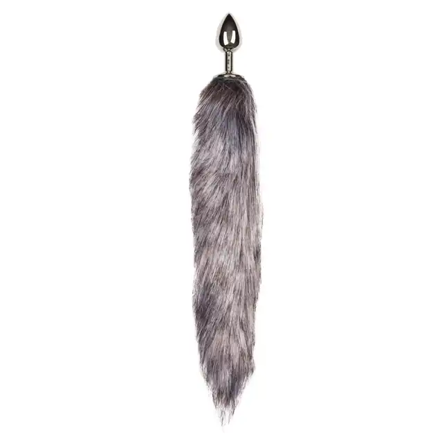 Easy Toys - Fox Tail Plug S. Srebrna wtyczka z lisim ogonem. Rozmiar S.