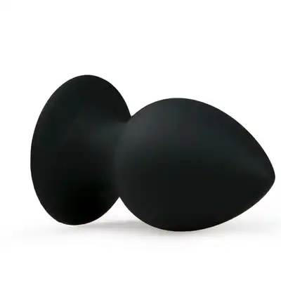 Easy Toys - Round Butt Plug Black M. Wtyczka analna z przyssawką!
