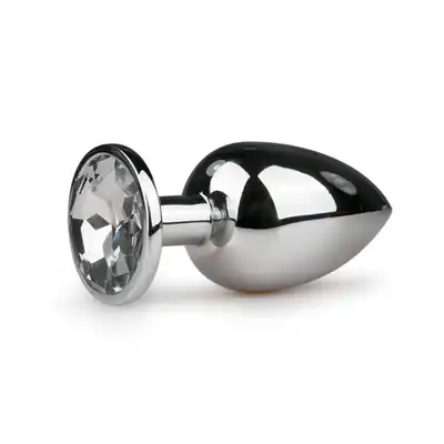 Easy Toys - Metal Butt Plug 6 Sil-Clear. Wtyczka z kryształkiem.