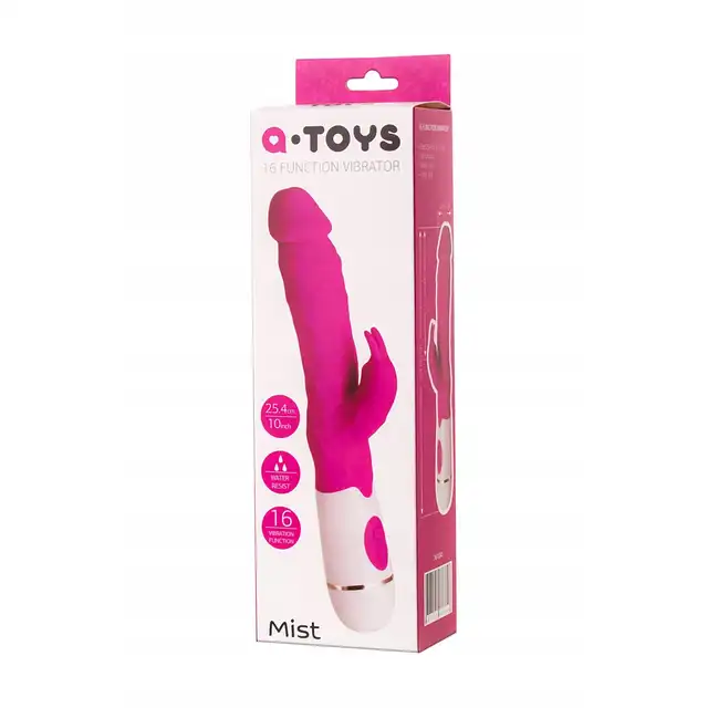 A-Toys - Mist. Silikonowy wibrator ze stymulatorem łechtaczki. Różowy. 