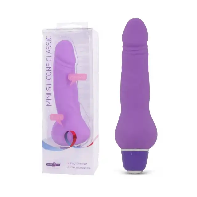 Seven Creations - Mini Silicone Classic Purple. Mały wibrator o fioletowym kolorze. 