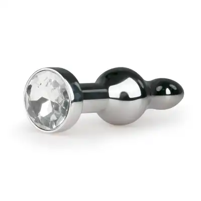 Easy Toys - Metal Butt Plug Double. Profilowana wtyczka z krysztalkiem